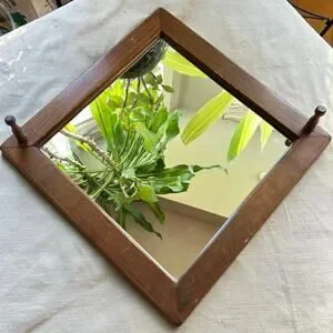 Unbranded | Accents | Vintage Antique Diamond Wood Framed Glass Mirror ...